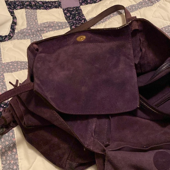 Michael Kors Large Rare Purple Suede Handbag - Picture 6 of 7